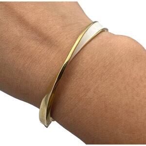KATE SPADE New York Cream Twist Enamel Bangle Bracelet